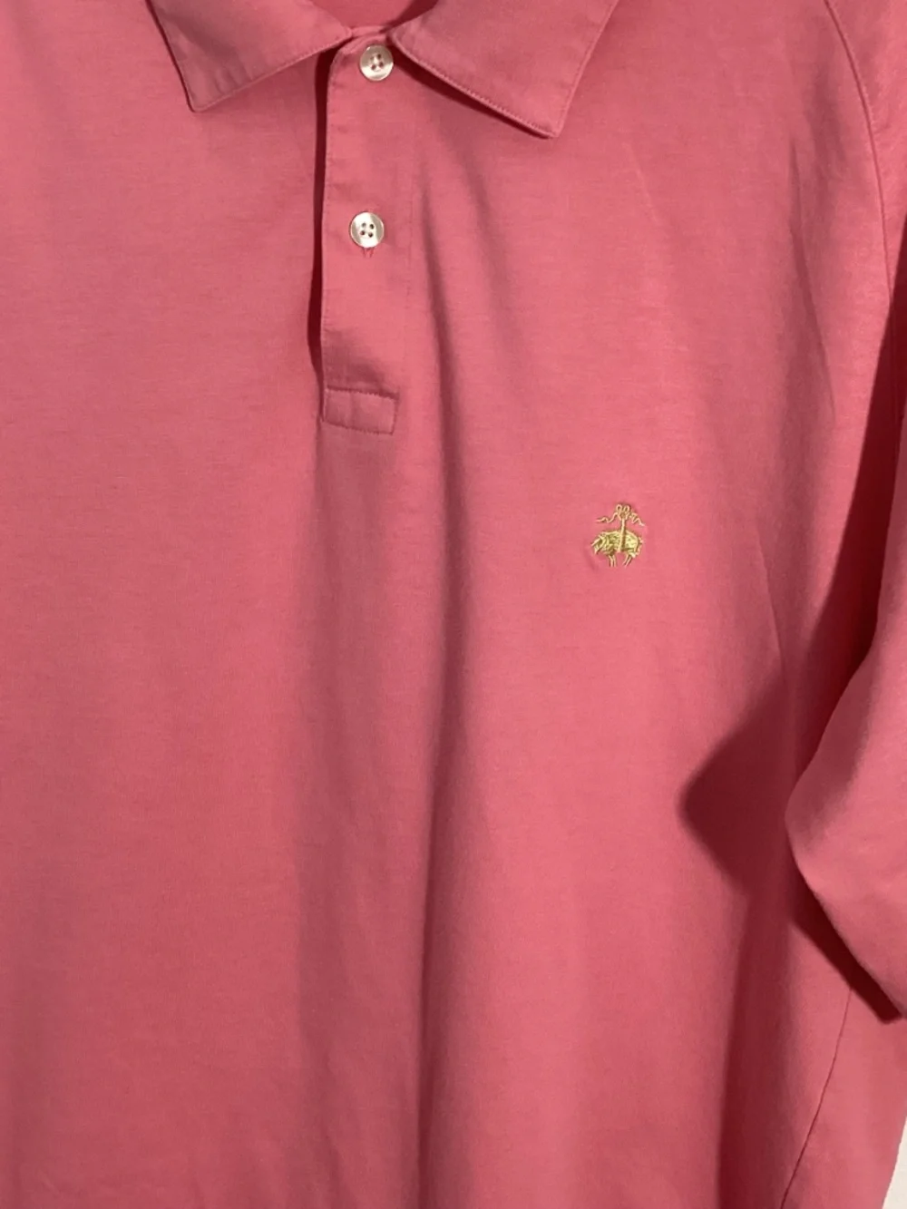 BROOKS BROTHERS 346 LARGE ORIGINAL FIT SALMON PINK POLO SHIRT SHORT SLEEVE - Picture 4 of 8